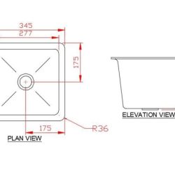 Polypropylene SInk 345x345x235 sink