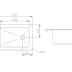 Polypropylene Sink 552x400