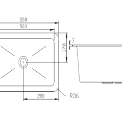Polypropylene Sink 558x355