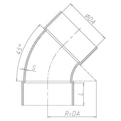 45 deg bend sizes